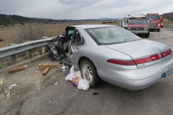 Car wreck on highway